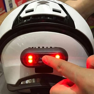 Motorcycle Helmet Parts Red LED Night Safety Warning Light Accessories Universal - Bild 1 von 9