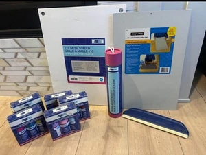 YUDU 110 Mesh Screen 15" x 19" + Siebdruckfarbe auf Wasserbasis + Blätter + mehr - Bild 1 von 6