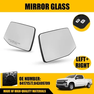 2pcs Left&Right Clear Heated Mirror Glass Fit 2020-2024 GMC SIERRA 2500HD/3500HD - Picture 1 of 11