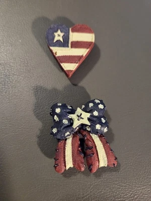 Two Button Covers 4th Of July Flag Star Red White And Blue - Image 1 of 2