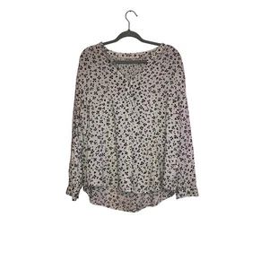 BeachLunchLounge white floral button front blouse size XL  - Picture 1 of 6