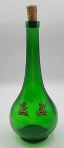 Vintage Forest Green Genie Bottle Decanter Flower Vase Made In Mexico - Picture 1 of 11