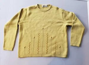 MONTANT Pull Wool Ski Sweater Vintage 70s - France - Size S/M Lemon Cream LESEN - Bild 1 von 19