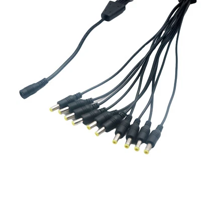 10x CCTV DC Power Female To 10 x Male Plug Cable Splitter 5.5mm x 2.5mm Adapter - Image 1 of 4