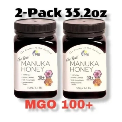 MIEL DE MANUKA 10+ MGO 100+ 17,6 oz Ea KOSHER 35,2 oz 1000 g total NUEVA ZELANDA Foto 1 de 4