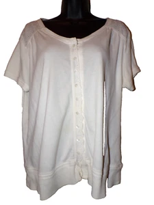 2 Damen Oberteile Vanheusen Lg Spitze Emmbroid weiß Knopf Maurices Kaffee XL T-Shirt R1 - Bild 1 von 11