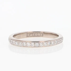 TACORI .39ctw Round Diamond Eternity Wedding Band Ring 18k White Gold Size 4 - Picture 1 of 5