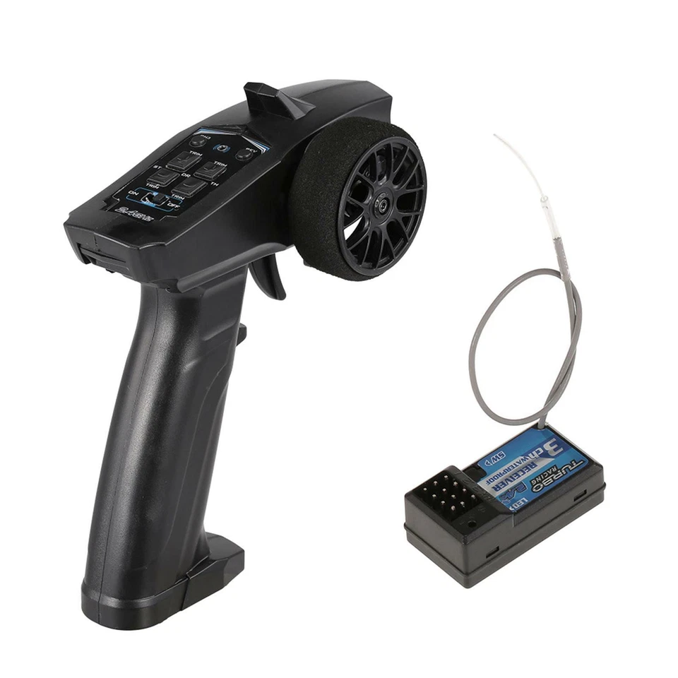 2.4GHz 3CH RC Trasmettitore Controler e Ricevitore per 1/8 1/10 RC Auto Camion - Immagine 1 di 4