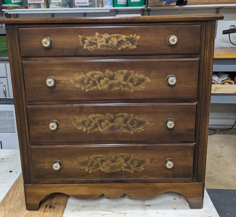 L Hitchcock Stencil 4 Drawer Dresser/Chest Antique/Vintage Original Cover
