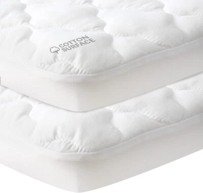 Waterproof Pack N Play Mattress Pad Protector Soft Cotton Mini Crib Sheets Cover - Image 1 of 4