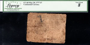 Continental Currency Fr#CC-68 May 20, 1777 $7 Legacy 8 *Scarce Issue* - Picture 1 of 2