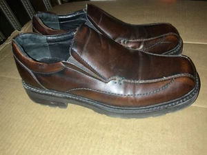 Men's ALDO Brown Leather Slip Ons Loafers Size 42 - Picture 1 of 5