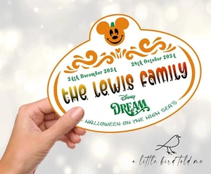Halloween auf hoher See personalisierte Disney Kreuzfahrt Tür Magnet Urlaub Enthüllung - Bild 1 von 14