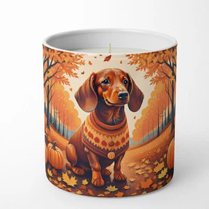 Dachshund Fall Pumpkin Spice 10 oz Decorative Soy Candle DAC1043CDL - Picture 1 of 5