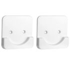 White Plastic Shower Curtain Rod Tension No Drill Adhesive Brackets