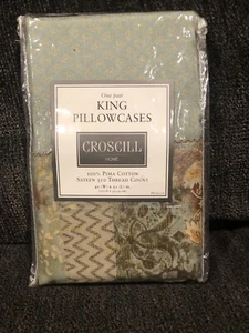 Croscill Cassarina Green And Gold King New Pillowcases - Picture 1 of 4