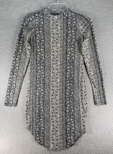 Love Cameron LA Womens Juniors Bodycon Dress SZ M Black Floral Long Sleeve Mock - Picture 1 of 10