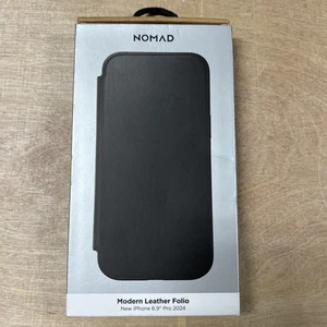 "Funda tipo folio de cuero moderna Nomad 6,9"" iPhone Pro Max con capacidad de carga inalámbrica" - Imagen 1 de 11