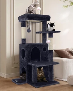 50-Inch Cat Tree Tower for Large Cats - Steps, Scratching Post, 2 Caves, Toys - Picture 1 of 7
