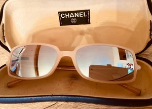 RARE Chanel Swarovski CC crystal mirrored Sunglasses Light Pink 5043 lightweight - Picture 1 of 22