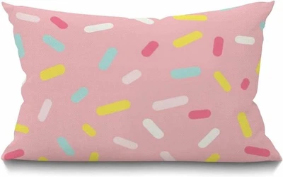 Funda Almohada Geométrica Rosa Decorativa Donut Esmalte Confeti Almohada Foto 1 de 4