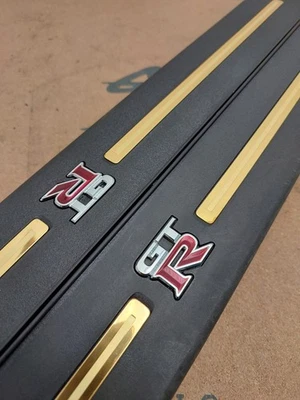 Nissan GTR R35 Door Sill Scuff Plate Gold Trims 1 Pair - Image 1 of 4