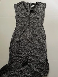 Madewell Midikleid Damen 6 schwarz Blumen Cupro-Mischung V-Ausschnitt Flügelärmel tailliert - Bild 1 von 10