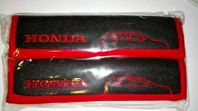 BLACK RED SPORT SEAT SAFETY NICE BELT COVER SHOULDER SUPPORT PAD GENUINE HONDA  - Imagem 1 de 4