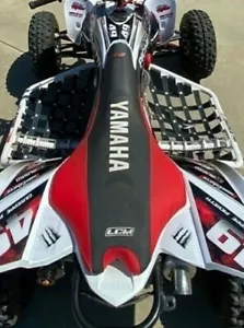 Yamaha YFZ450R YFZ 450R seat cover ultragrip 2009-2020 black red white anti slip - Picture 1 of 4