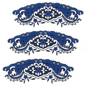 Blue Willow China Curved Borders Overglaze Waterslide Ceramic Decals - Picture 1 of 4