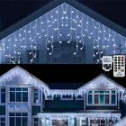 20M Outdoor Icicle Lights Christmas Curtain Fairy Lights Mains Powered Window