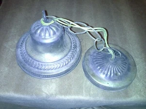 Vintage Ceiling Light Fixture   Drop Mount 1 light Steel  5" ceiling cap #9 - Picture 1 of 4