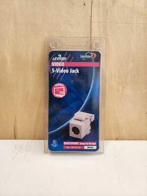 Leviton White QuickPort 4-Pin S-Video Jack 110 Termination Cat 5 5e 6 40734-W - Image 1 of 4