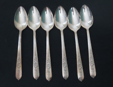 Oneida Nobility Plate Royal Rose  Silverplate Oval Soup Spoons Set of 6