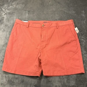 Izod Saltwater Shorts Mens 42" Red Chino Classic Fit Flat Front Stretch NEW - Picture 1 of 12