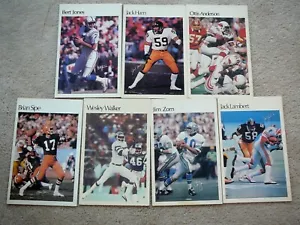 NFL FOOTBALL SEVEN - MARKETCOM 1981 MINI POSTERS CARDS - ZORN LAMBERT SIPE HAM - Picture 1 of 4