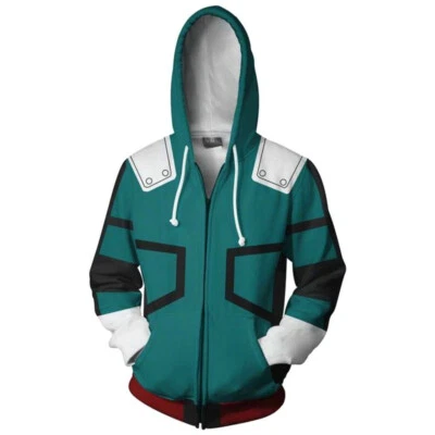 My Hero Academia Boku Izuku Midoriya Cosplay Costume Hoodie Jacket Sweatshirt - Image 1 of 2