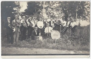 Finlayson, Minnesota Farmer's Band 1910 - FOTO REAL Postal del condado de Pine - Imagen 1 de 2