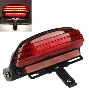 Red Tri-Bar Fender LED Tail Light + Bracket For Harley Softail FXST FXSTB FXSTC - Picture 1 of 7