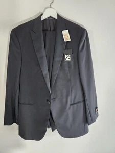 40 Long Jacket / 42 Regular Pants Saks Fifth Ave Suit Black Tuxedo Wool Set NWT - Picture 1 of 15