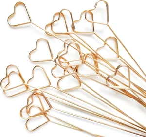 20 Pcs Metal Wire Floral Place Card Holder Pick 13 Inch Gold Photo Clip Memo for - Picture 1 of 12