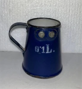RARE Fleischmann Moedling WWI 0.1L cup enamelware metal COBALT blue  Austria vtg - Bild 1 von 1