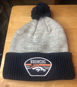Denver Broncos Hat NFL Gray & Blue Winter Beanie Cap Hat - Picture 1 of 3