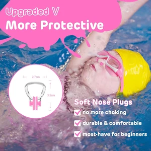 Kids Swim Goggles for Kids 3-12, 2024 Upgraded Design with Ear&Nose Plug, Wid... - Picture 1 of 7
