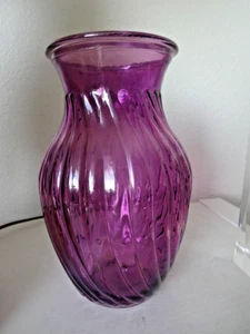 Purple Textured Swirl Pattern 8 in. Glass Bouquet Vase - Picture 1 of 6