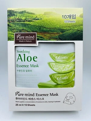 Pure Mind Essence Mask Soothing Aloe 25ml × 10 Sheets  - Image 1 of 4