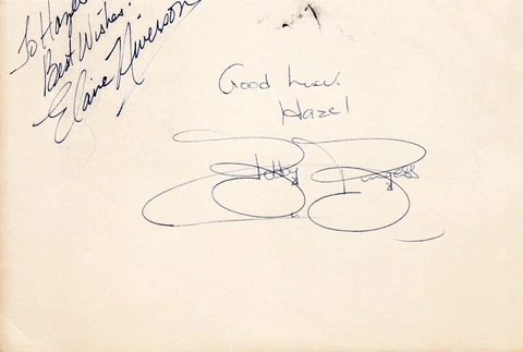 Bobby Burgess & Elaine Niverson (Lawrence Welk dancers) autograph cut signatures Cover