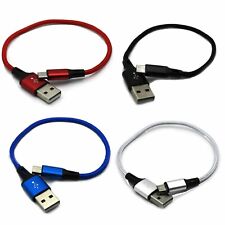 Short Micro USB Cable Fast Charge Data Sync Nylon Braided Cord for Android