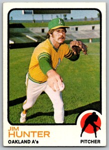 1973 Topps G-VG Wrinkle Jim Hunter Oakland Athletics #235