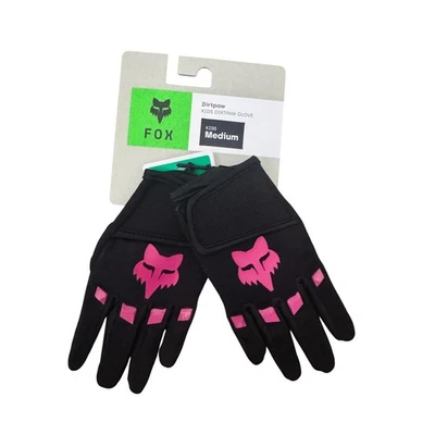 Guantes Fox Dirtpaw Niños Medianos Negro Rosa Motocross Foto 1 de 4